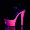 SKY-309UVLG Plateau Sandaletten - Schwarz/Neon Pink UV von Pleaser – Ansicht 3