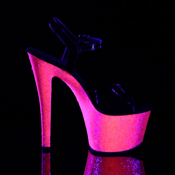 SKY-309UVLG Plateau Sandaletten - Schwarz/Neon Pink UV von Pleaser – Ansicht 5
