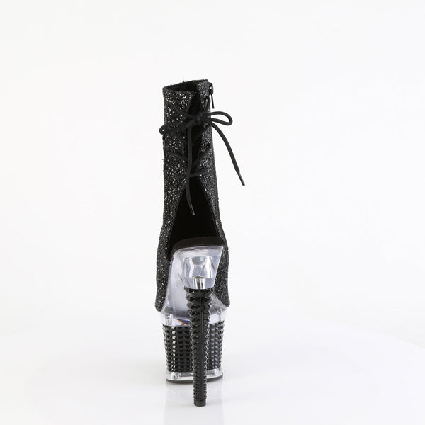 SPECTATOR-1018G Plateau Stiefeletten - Glitter Schwarz von Pleaser – Ansicht 4