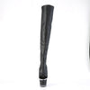 SPECTATOR-3019 Plateau Peeptoe Overknee Stiefel - Schwarz/Schwarz von Pleaser – Ansicht 2