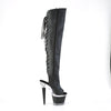 SPECTATOR-3019 Plateau Peeptoe Overknee Stiefel - Schwarz/Schwarz von Pleaser – Ansicht 5