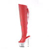 SPECTATOR-3019 Plateau Peeptoe Overknee Stiefel - Rot von Pleaser – Ansicht 3
