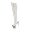 SPECTATOR-3019 Plateau Peeptoe Overknee Stiefel - Weiß von Pleaser – Ansicht 3