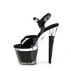 SPECTATOR-709 Plateau Sandaletten - Schwarz/Chrome von Pleaser – Ansicht 3