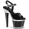 SPECTATOR-709 Plateau Sandaletten - Schwarz/Chrome von Pleaser