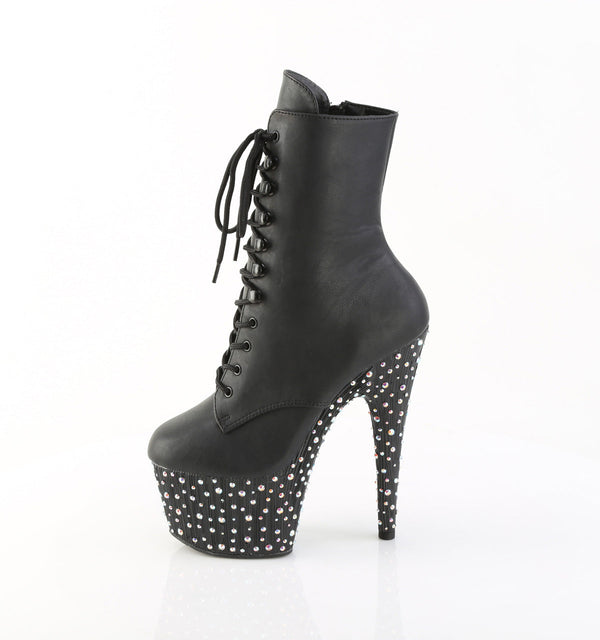 STARDANCE-1020 Plateau Stiefeletten Schwarz Matt von Pleaser – Ansicht 3