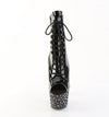 STARDANCE-1021 Plateau Stiefeletten Schwarz Lack Peeptoe von Pleaser – Ansicht 2