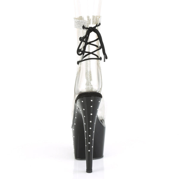STARDUST-1018C-2RS Plateau Stiefeletten Schwarz/Transparent von Pleaser – Ansicht 4