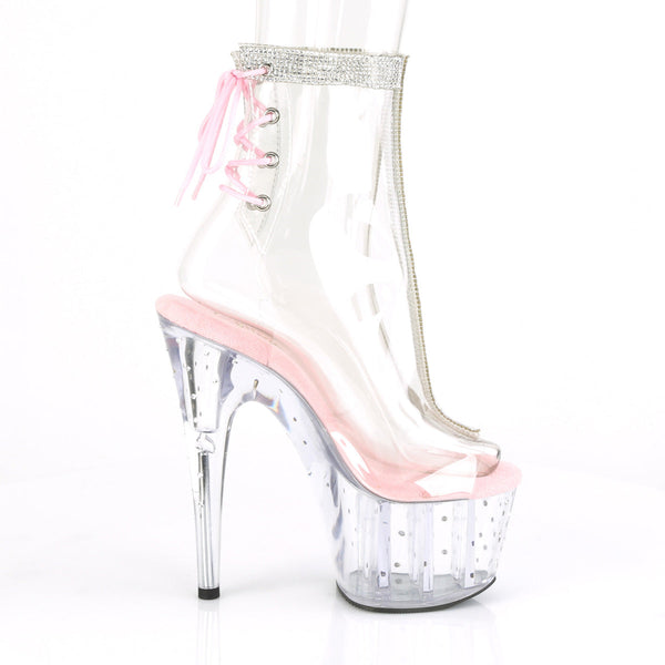 STARDUST-1018C-2RS Plateau Stiefeletten - Pink/Transparent von Pleaser – Ansicht 5