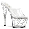 STARDUST-701 Plateau Pantoletten Glitzer von Pleaser