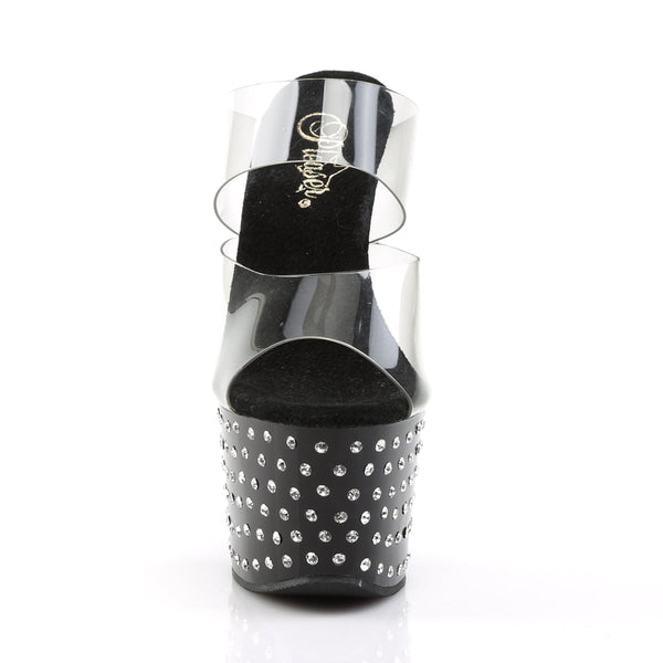 STARDUST-702 Plateau Pantoletten Schwarz/Transparent von Pleaser – Ansicht 2