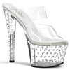 STARDUST-702 Plateau Pantoletten transparent von Pleaser
