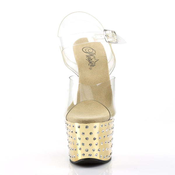 STARDUST-708 Plateau Sandaletten Gold von Pleaser – Ansicht 2