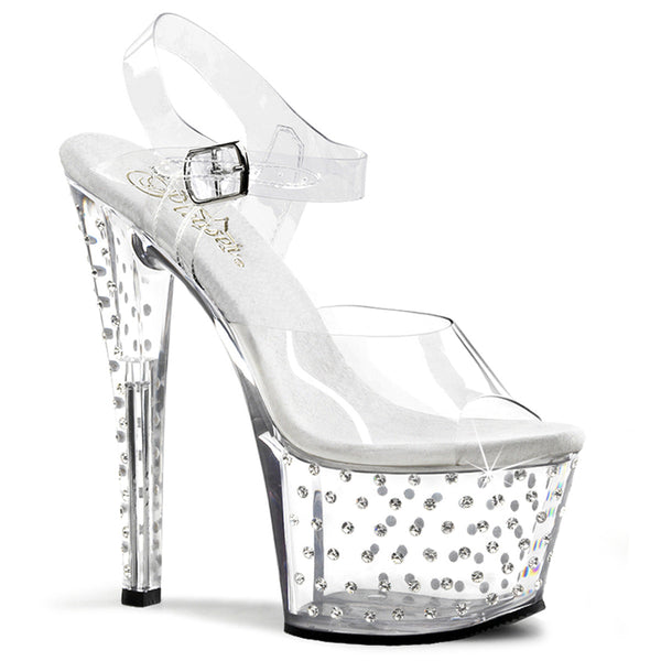 STARDUST-708 Plateau Sandaletten transparent von Pleaser