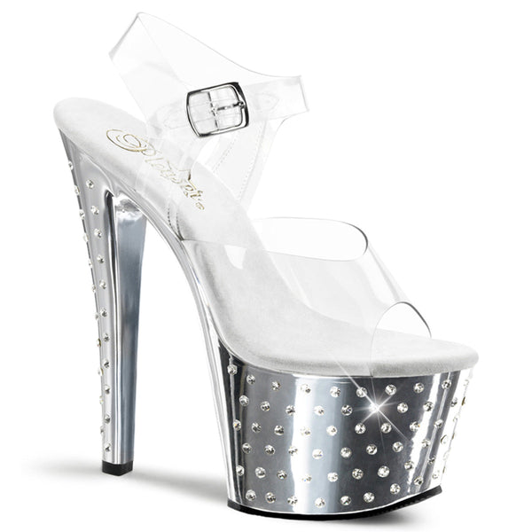 STARDUST-708 Plateau Sandaletten Silber von Pleaser