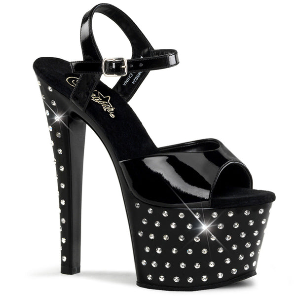 STARDUST-709 Plateau Sandaletten Lack Schwarz von Pleaser