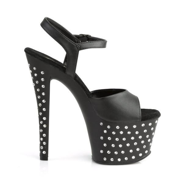 STARDUST-709 Plateau Sandaletten Matt Schwarz von Pleaser – Ansicht 5