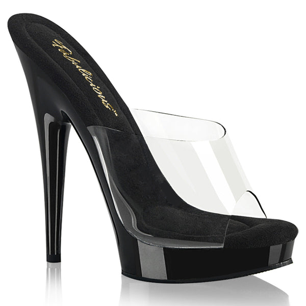 SULTRY-601 Plateau Pantoletten - Schwarz von Fabulicious