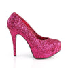 TEEZE-06GW Plateau Pumps Glitter Hot Pink von Pleaser Pink Label – Ansicht 5