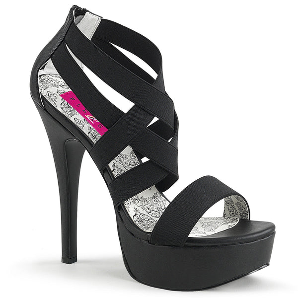 TEEZE-47W Plateau Sandaletten Schwarz von Pleaser Pink Label