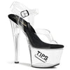 TIPJAR-708-5 Plateau Sandaletten Transparent/Schwarz von Pleaser