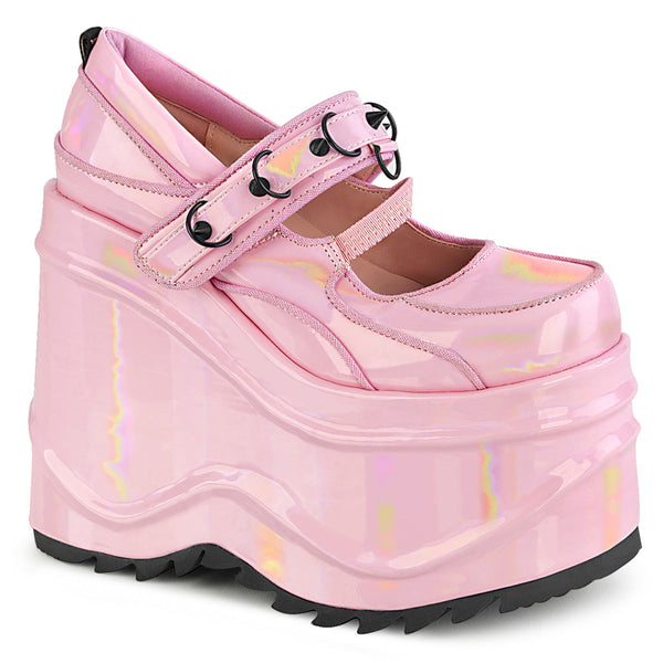 WAVE-48 Plateau Schuh rosa glänzend von DemoniaCult