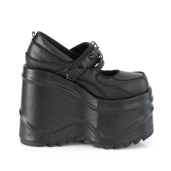 WAVE-48 Plateau Schuh schwarz matt von DemoniaCult – Ansicht 5