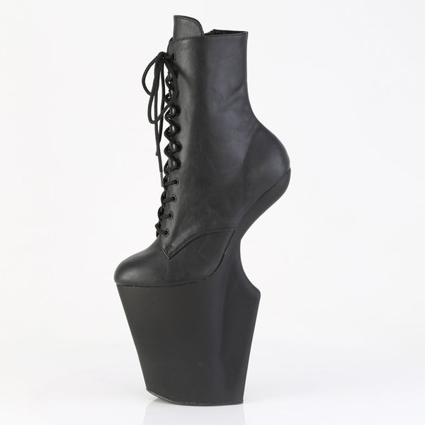 WORSHIP-1020 Plateau Stiefeletten - Schwarz Matt von Pleaser – Ansicht 3