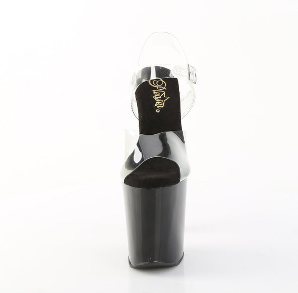 XTREME-808PYRS Plateau Sandaletten Schwarz mit bunten Nieten von Pleaser – Ansicht 2
