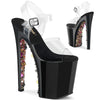 XTREME-808PYRS Plateau Sandaletten Schwarz mit bunten Nieten von Pleaser