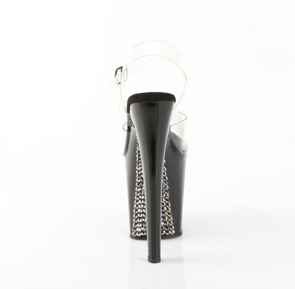 XTREME-808SPRS Plateau Sandaletten Schwarz Lack mit Nieten von Pleaser – Ansicht 4