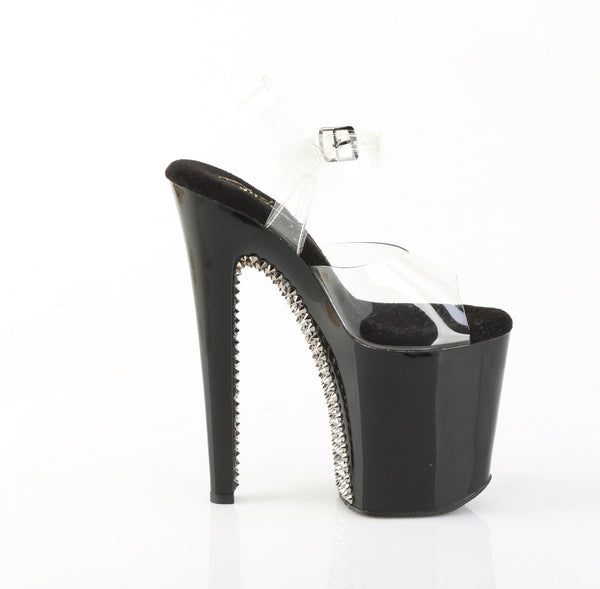 XTREME-808SPRS Plateau Sandaletten Schwarz Lack mit Nieten von Pleaser – Ansicht 5