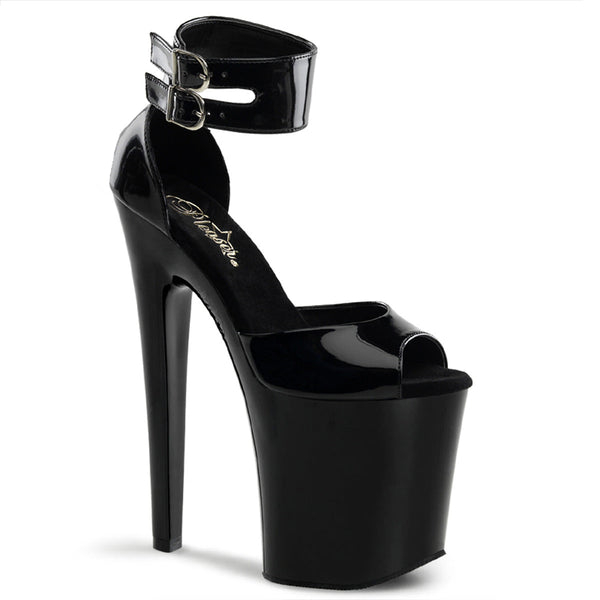 XTREME-875 Plateau Sandaletten Schwarz Lack von Pleaser