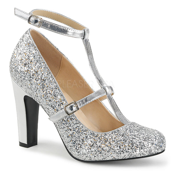Pleaser Pumps QUEEN-01 silber von Pleaser Pink Label