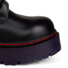 8-Loch Plateau-Stiefeletten aus schwarzem Leder mit violetter Sohle von Aderlass – Ansicht 3