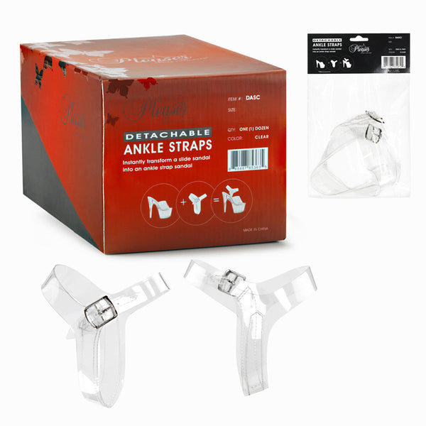 Abnehmbare Knöchelriemchen (Ankle Strap ) 1 Paar - Transparent Größe 35-46