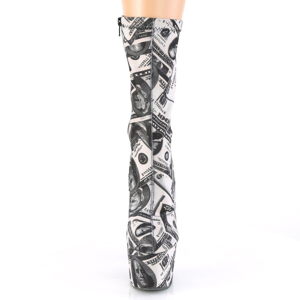 ADORE-1002DP Plateau Stiefeletten Dollar-Print von Pleaser – Ansicht 2