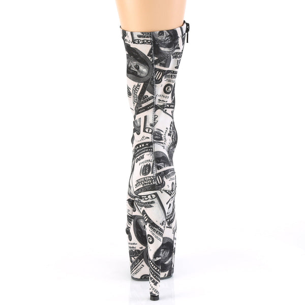 ADORE-1002DP Plateau Stiefeletten Dollar-Print von Pleaser – Ansicht 4