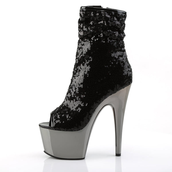 ADORE-1008SQ Plateau Stiefeletten Schwarz von Pleaser – Ansicht 3