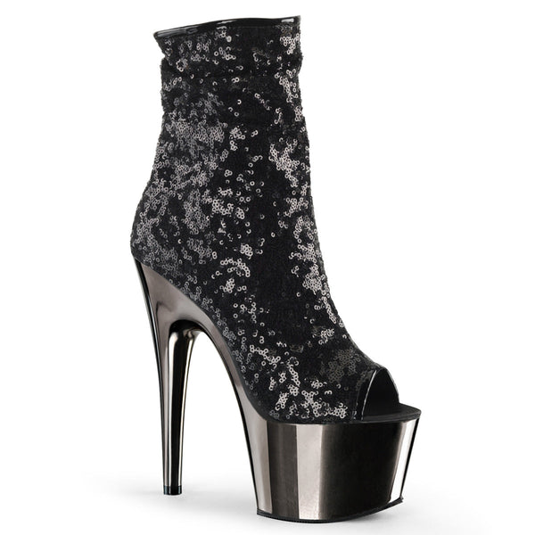 ADORE-1008SQ Plateau Stiefeletten Schwarz von Pleaser