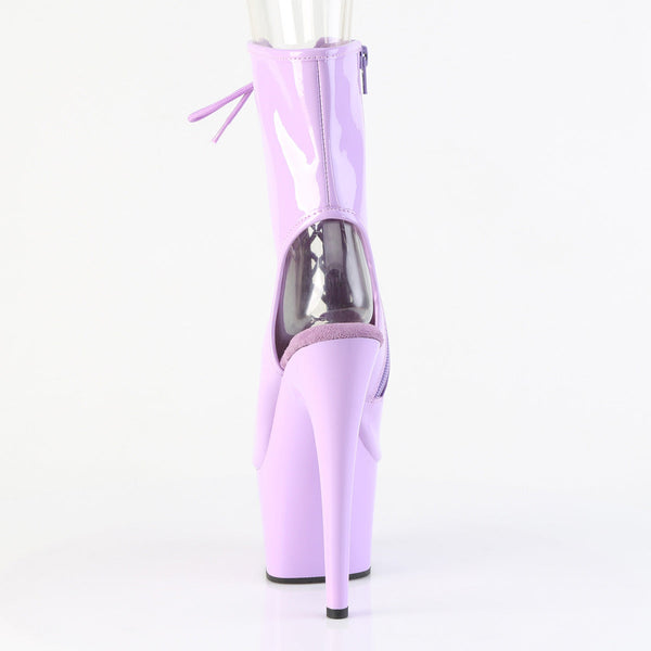 ADORE-1016 Plateau Peeptoe Stiefeletten Violett Lack von Pleaser – Ansicht 4