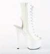 ADORE-1016 Plateau Peeptoe Stiefeletten Weiß Lack von Pleaser – Ansicht 5