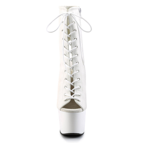 ADORE-1016 Plateau Stiefeletten Weiß von Pleaser – Ansicht 2