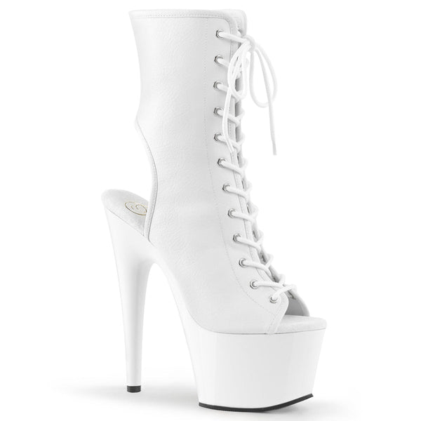 ADORE-1016 Plateau Stiefeletten Weiß von Pleaser