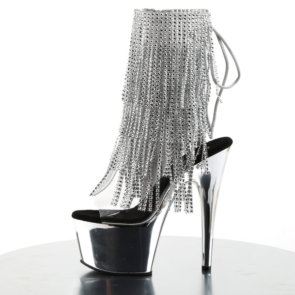 ADORE-1017RSF Plateau Stiefeletten Silber von Pleaser – Ansicht 3