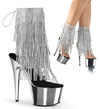 ADORE-1017RSF Plateau Stiefeletten Silber von Pleaser