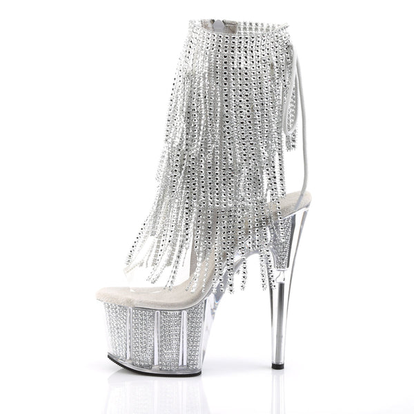 ADORE-1017SRS Plateau Stiefeletten Silber von Pleaser – Ansicht 3