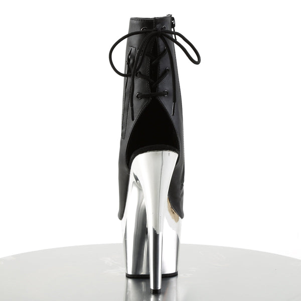 ADORE-1018 Plateau Stiefeletten - Schwarz Chrom von Pleaser – Ansicht 4