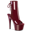 ADORE-1018 Plateau Peeptoe Stiefeletten Dunkel Rot von Pleaser
