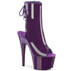 ADORE-1018 Plateau Peeptoe Stiefeletten Dunkel Lila Lack von Pleaser